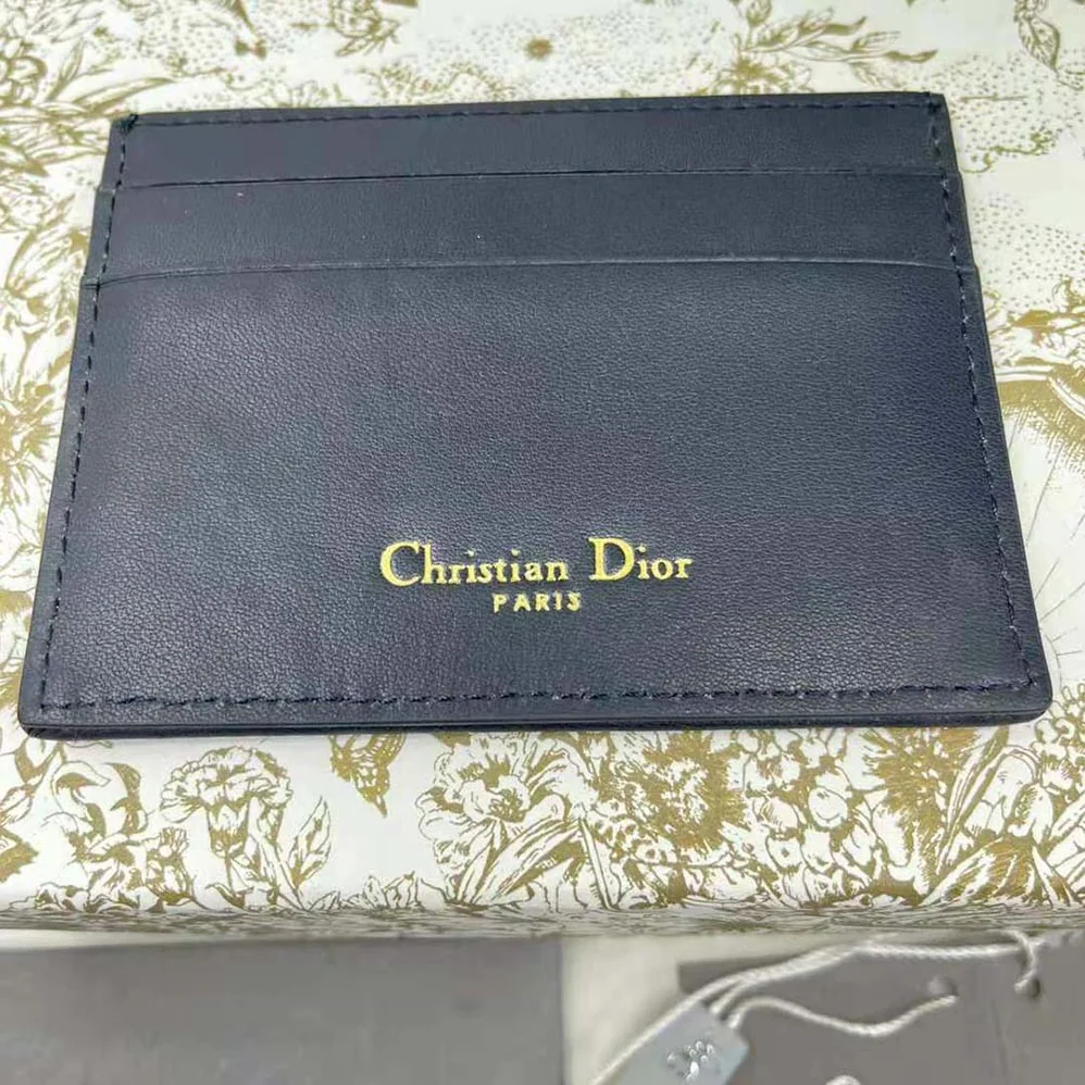 Dior 30 Montaigne Card Holder Blue Dior Oblique Jacquard for Women
