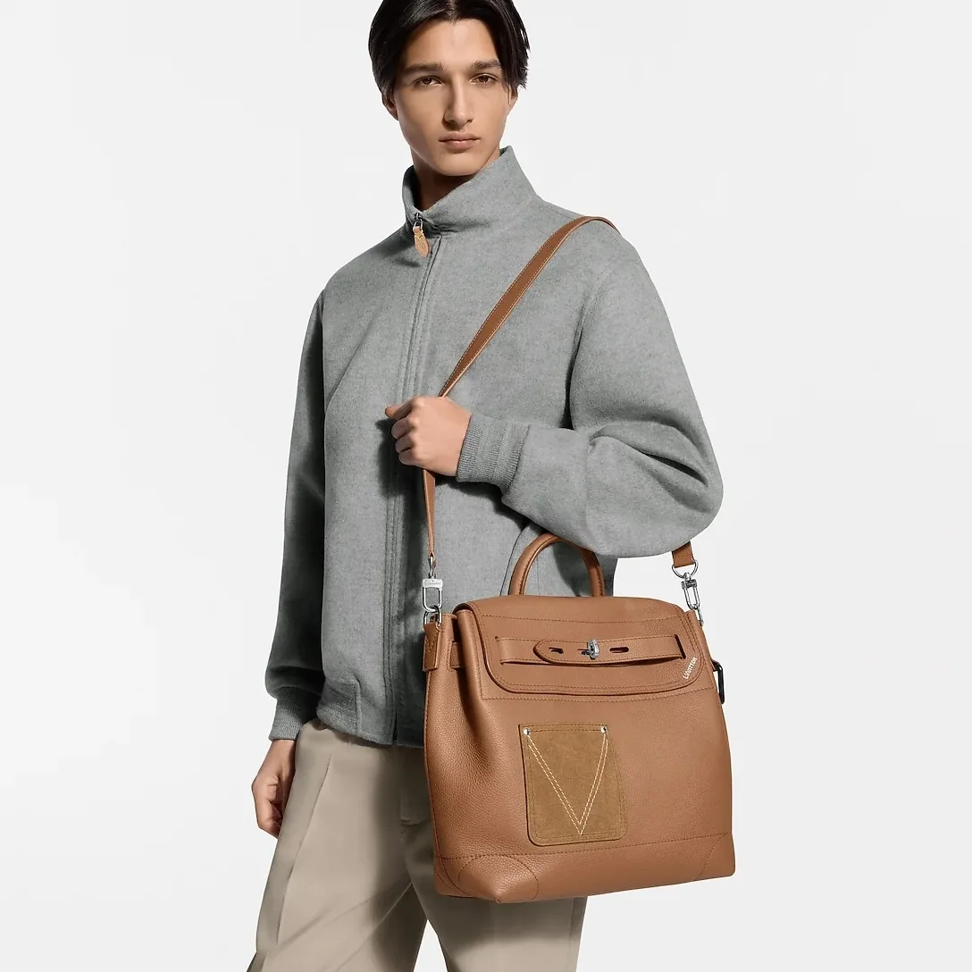 Louis Vuitton Steamer 30 Top Handle Bag in Tan Silver Hardware