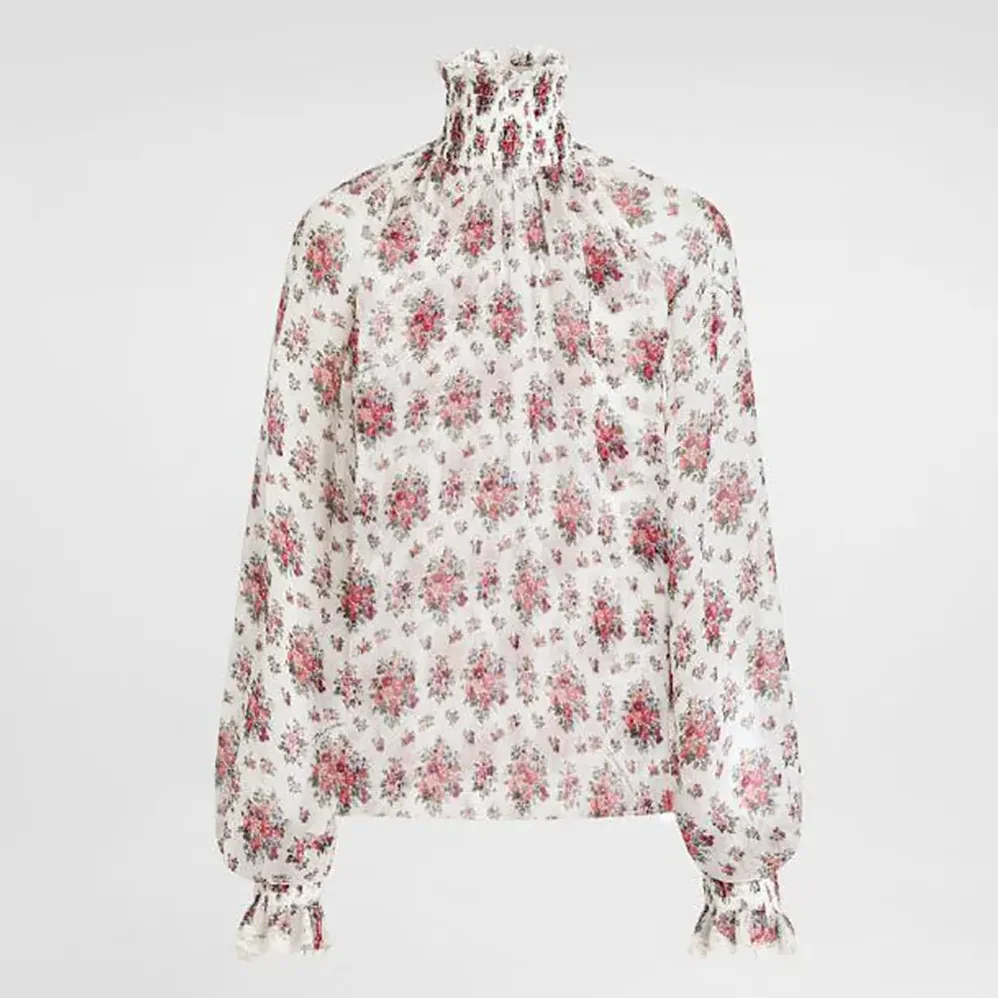 Dolce Gabbana D&G Small Flower Bouquets for Women in Print Chiffon Top Dolce Gabbana D&G Small Flower Bouquets for Women in Print Chiffon Top