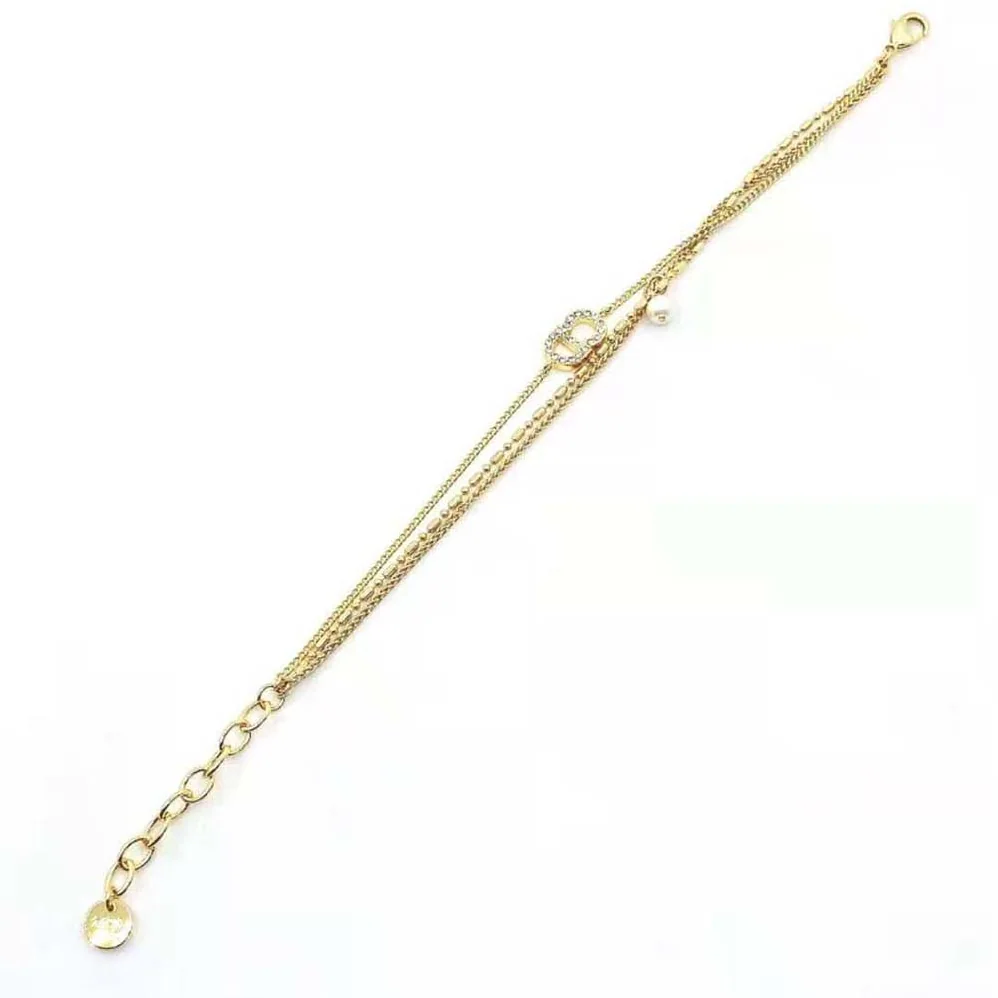 Dior Clair D Lune Bracelet Gold-Finish Metal and White Crystals for Women
