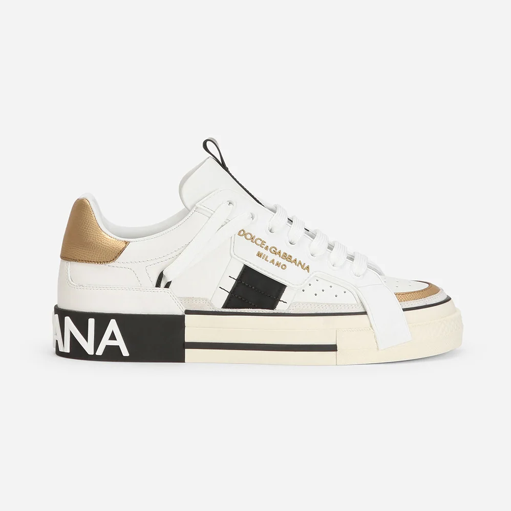 Dolce Gabbana D&G Calfskin 2.Zero Custom Sneakers with Contrasting Details for Women in Black Dolce Gabbana D&G Calfskin 2.Zero Custom Sneakers with Contrasting Details for Women in Black