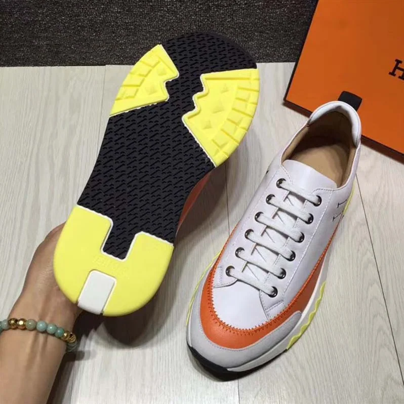 Hermes Rapid sneaker Shoes White Sole for Men in Orange