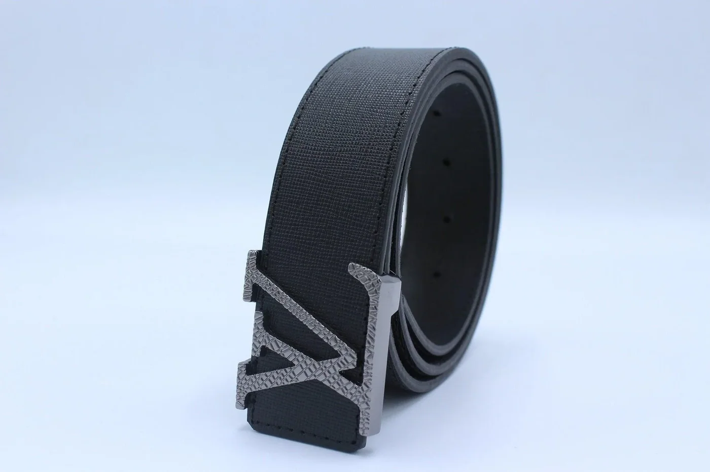 Black Taiga Leather Belt