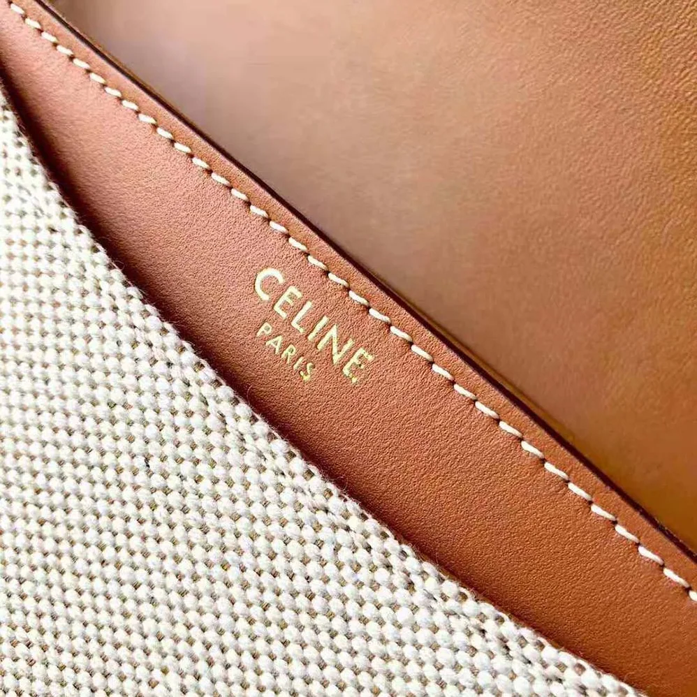 Celine Besace 16 in Textile and Natural Calfskin for Women Celine Besace 16 in Textile and Natural Calfskin for Women