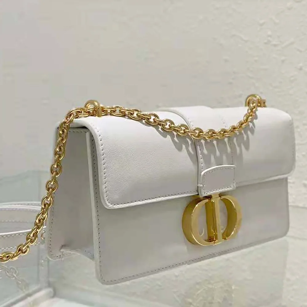 Dior 30 Montaigne East-West Bag with Chain Latte Calfskin for Women
