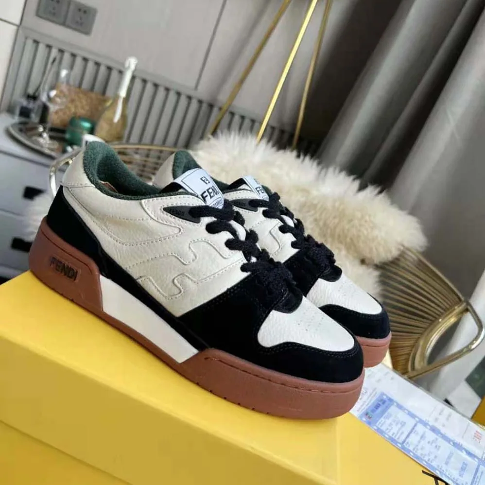 Fendi Match Low Tops in Black Suede for Unisex