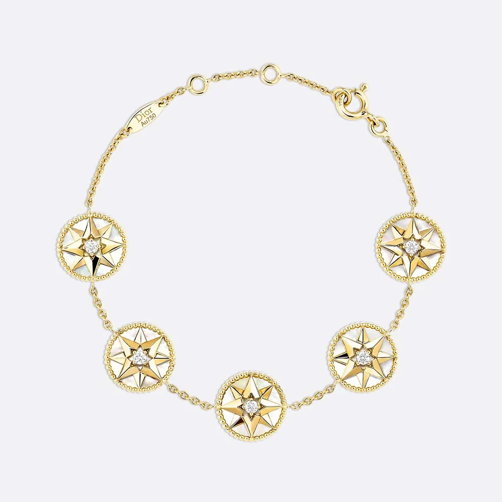 Dior Rose Des Vents Bracelet 18K Yellow Gold Diamonds Mother-of for Women in Pearl Dior Rose Des Vents Bracelet 18K Yellow Gold Diamonds Mother-of for Women in Pearl