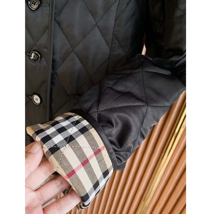 Burberry BBR Black Diamond Quilted Thermoregulated Jacket for Women