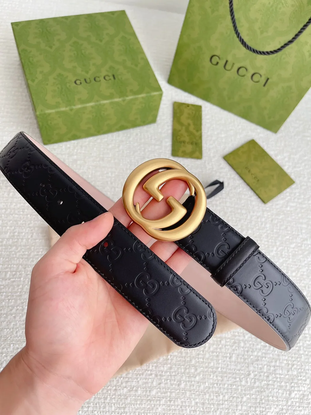 Gucci GG Marmont Embossed Monogram Belt Black Gucci GG Marmont Embossed Monogram Belt Black