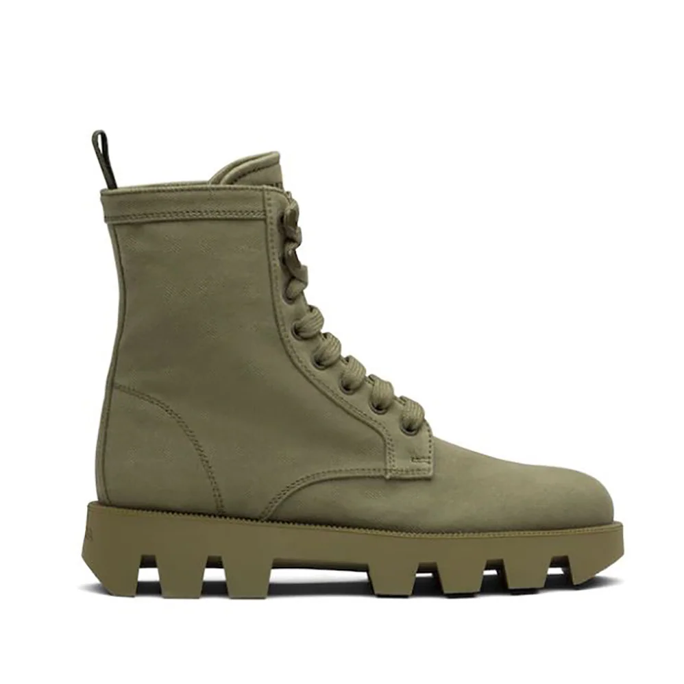 Prada Denim Laced Booties for Women in Green
