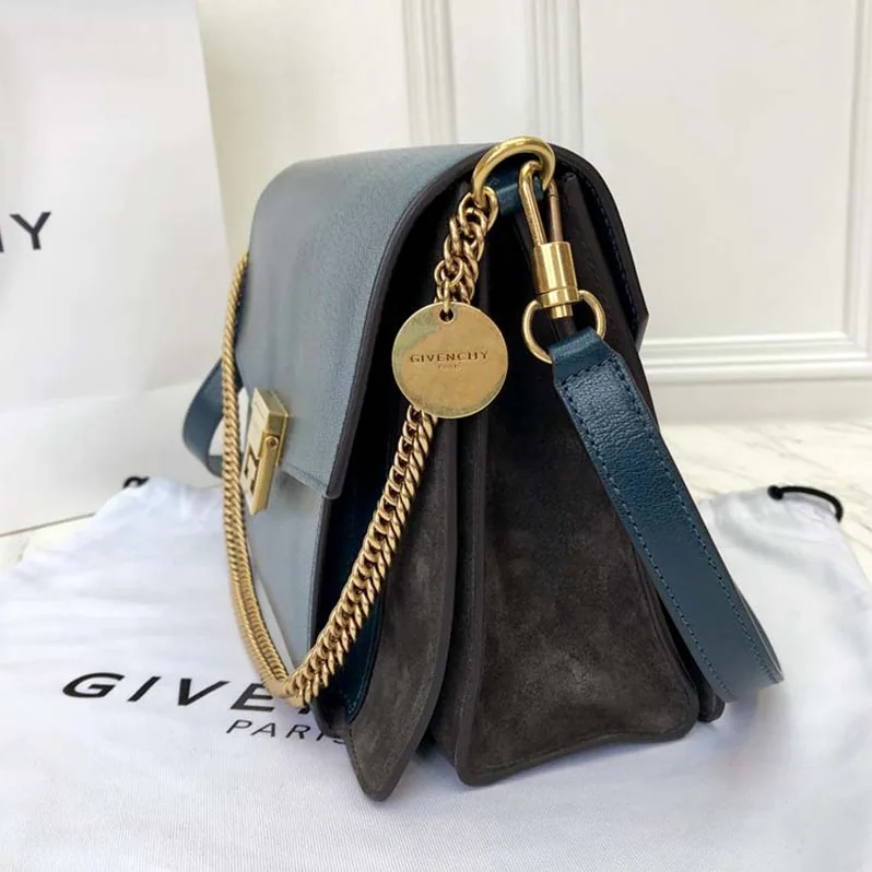 Givenchy Small Gv3 Bag in Leather and Suede for Women in Navy
