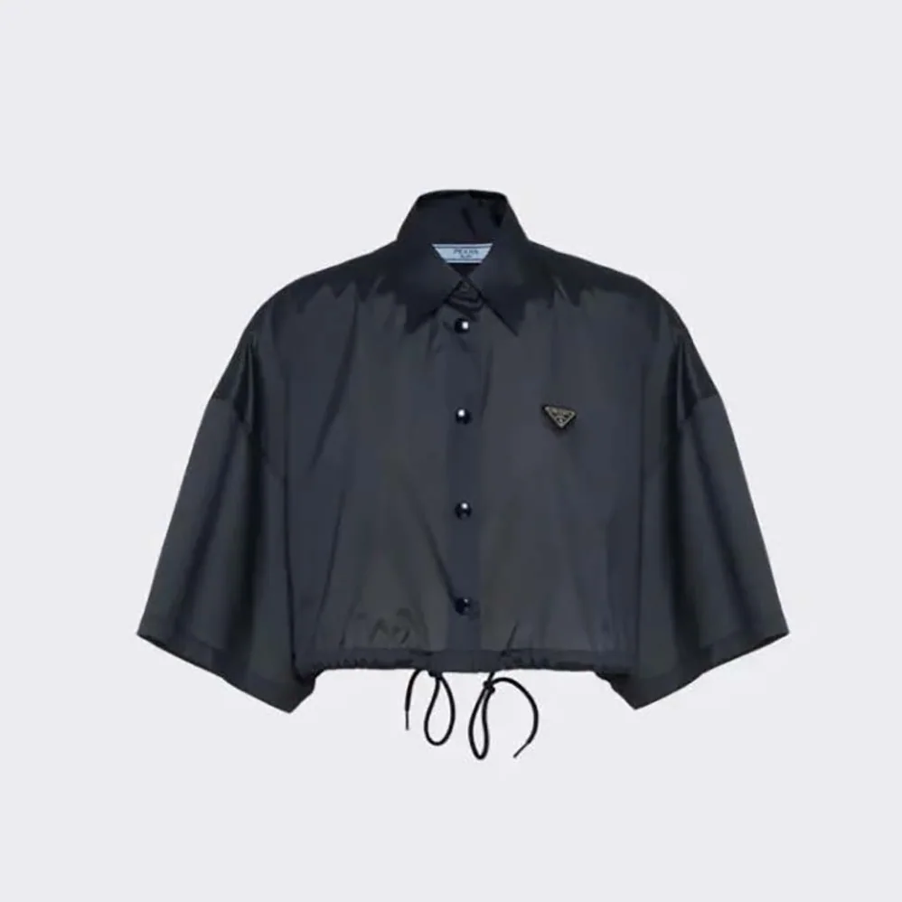 Prada Technical Silk Shirt for Women in Black