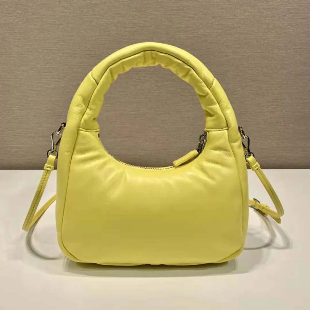 Prada Soft Padded Nappa Leather Mini-Bag for Women in Yellow Prada Soft Padded Nappa Leather Mini-Bag for Women in Yellow