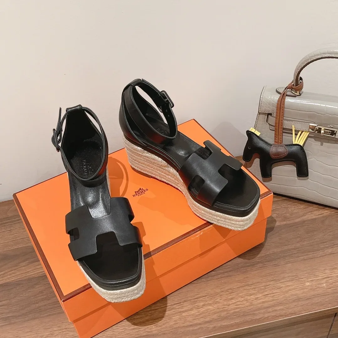 Hermes Doll 40 Espadrilles Black /