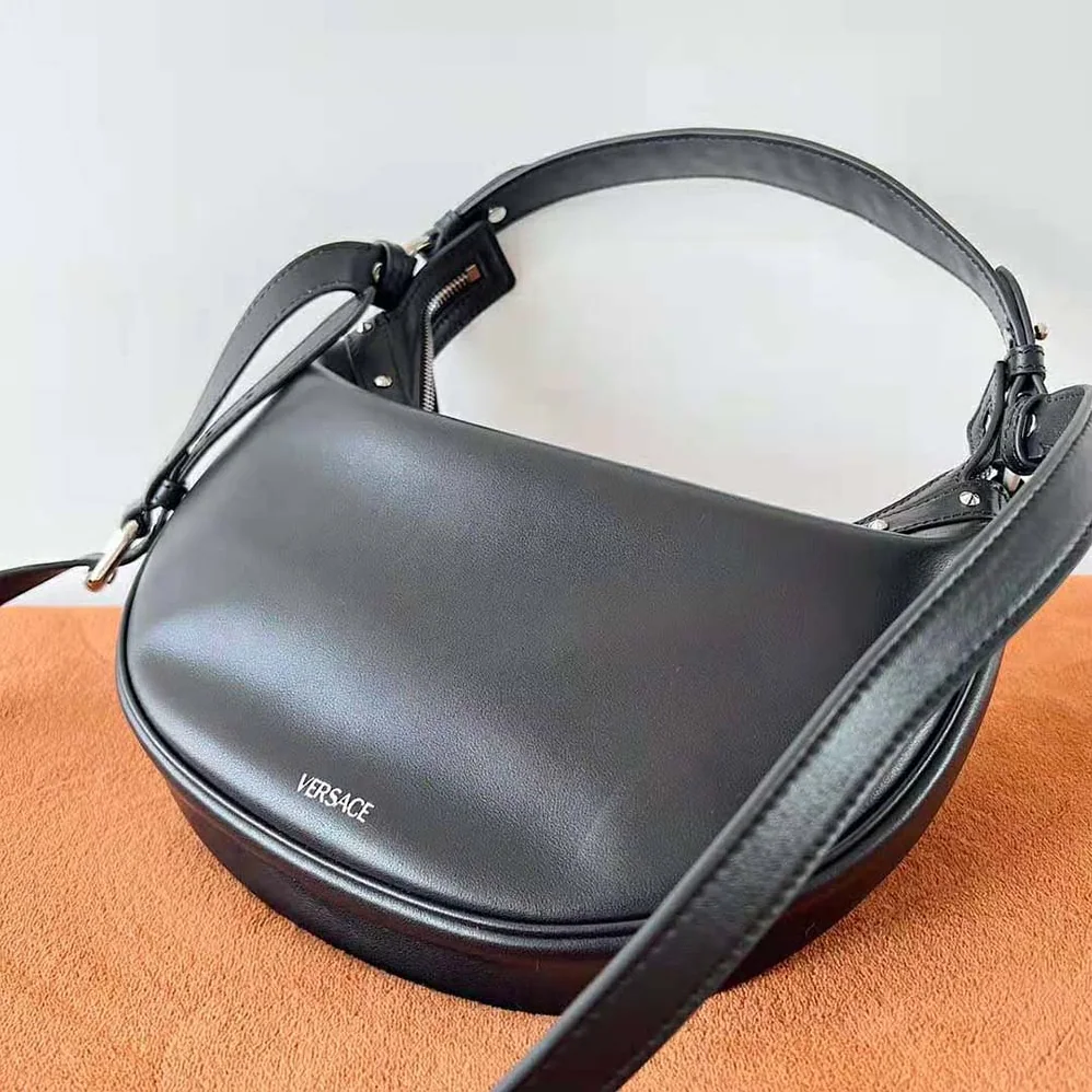Versace Repeat Small Hobo Bag for Women in Black Versace Repeat Small Hobo Bag for Women in Black