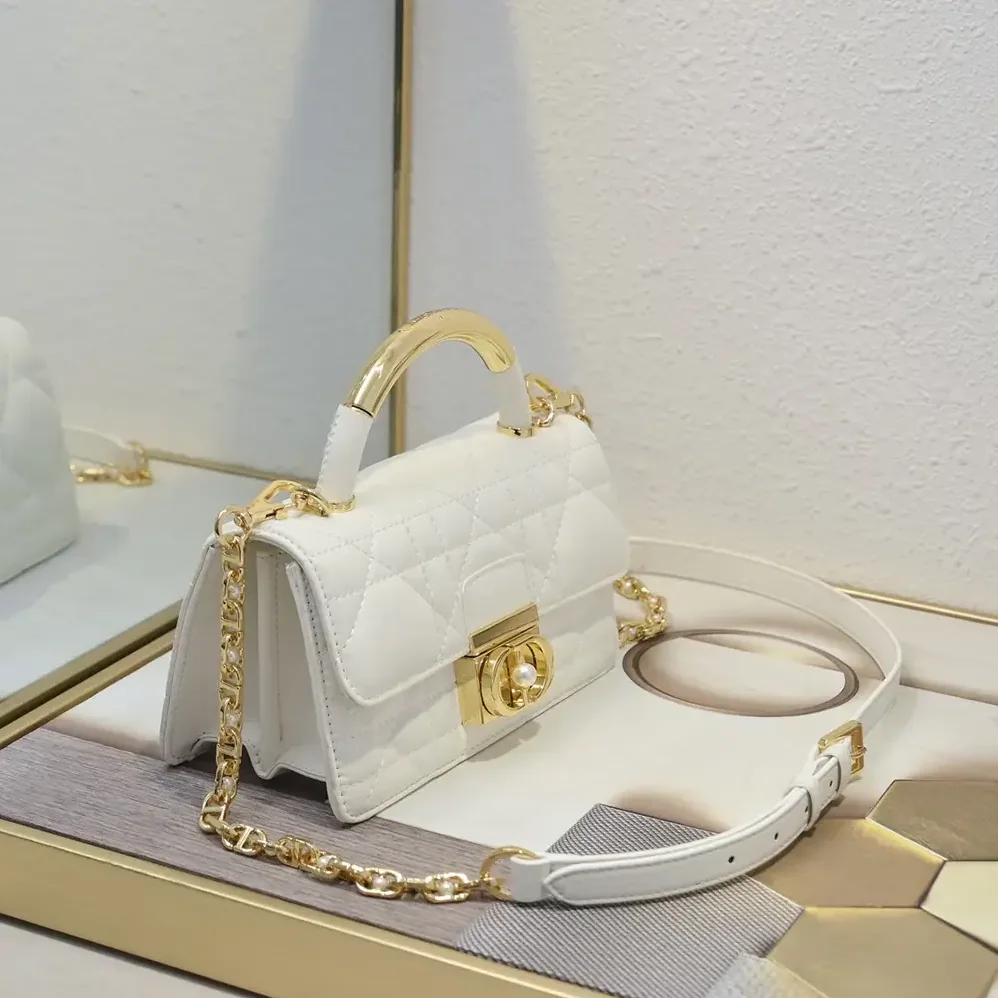 Dior Mini Dior Ange Bag Latte Macrocannage Calfskin for Women
