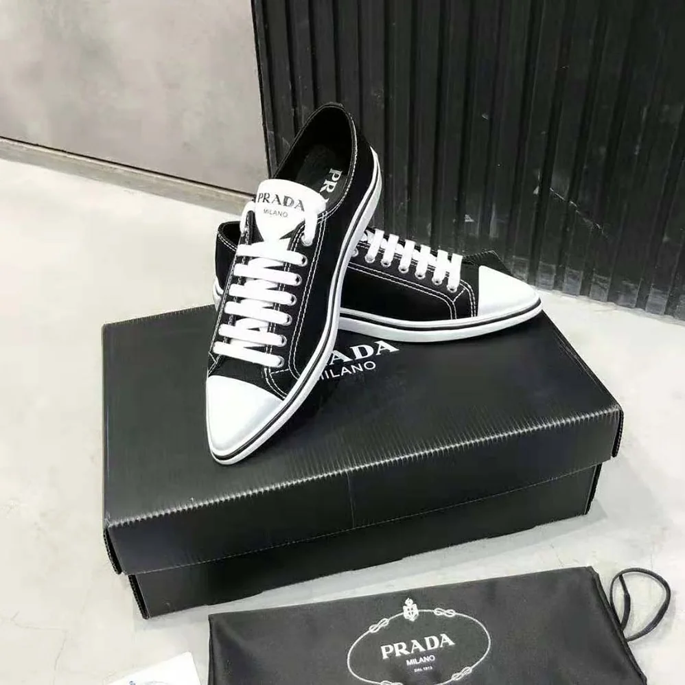 Prada Synthesis Sneakers in 25mm Heel for Women in Black