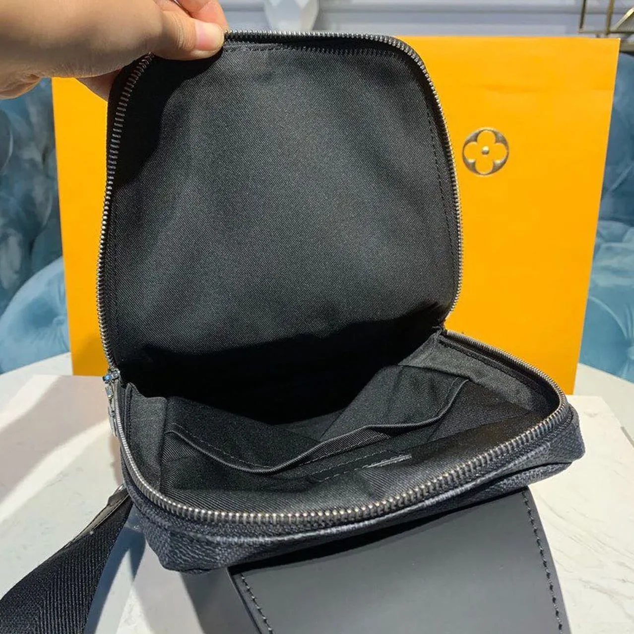 Louis Vuitton Avenue Sling Bag Damier Graphite Canvas Spring/Summer Collection , Black Louis Vuitton Avenue Sling Bag Damier Graphite Canvas Spring/Summer Collection , Black
