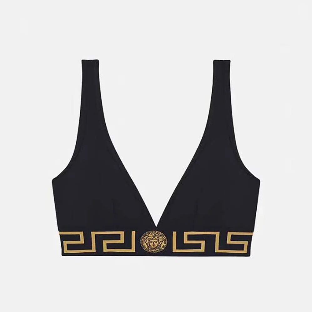 Versace Greca Border Triangle Bralette for Women Versace Greca Border Triangle Bralette for Women