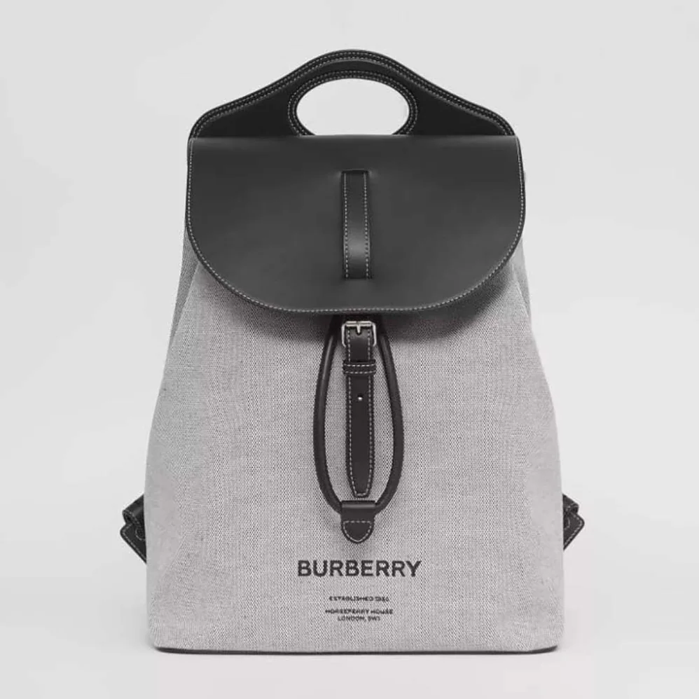Burberry Horseferry Print Canvas and Leather Pocket Backpack for Men