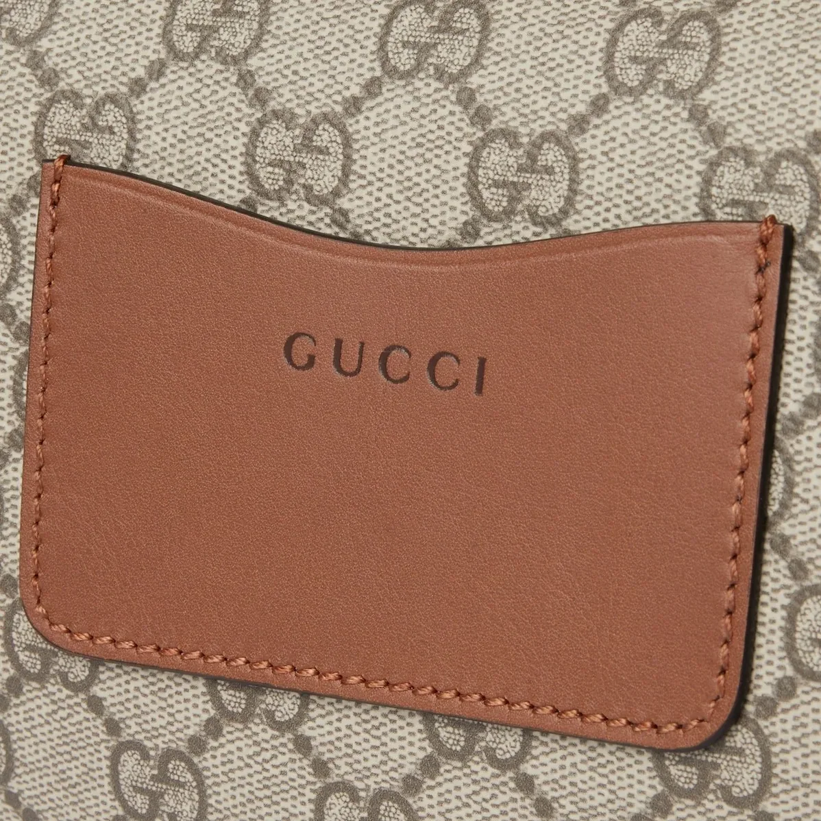 Gucci GG Emblem Small Belt Bag With Web Beige And Dark Brown /
