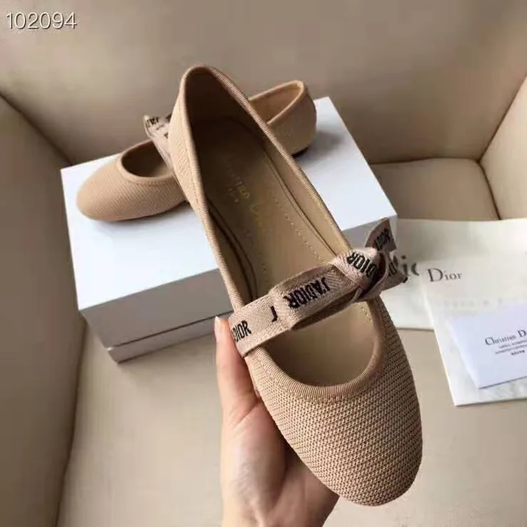 Dior Miss J'adior Ballet Flat in Technical Canvas for Women in Pink