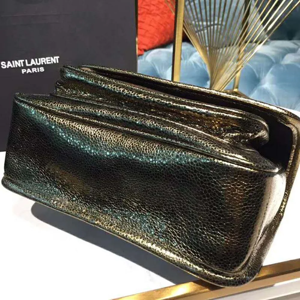 Saint Laurent YSL Niki Baby in Metallic Leather for Women in Black
