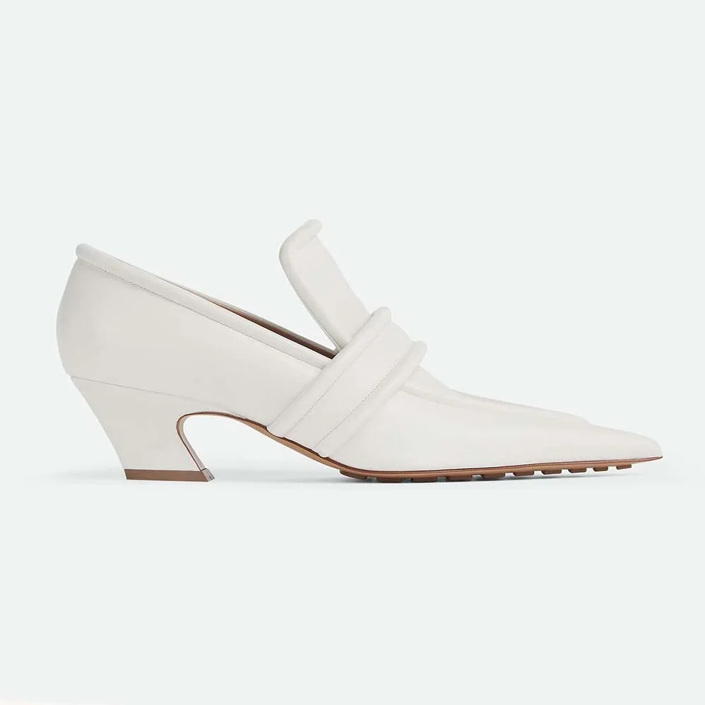 Bottega Veneta Spada Pump in 4.5 cm Heel Height for Women in White Bottega Veneta Spada Pump in 4.5 cm Heel Height for Women in White