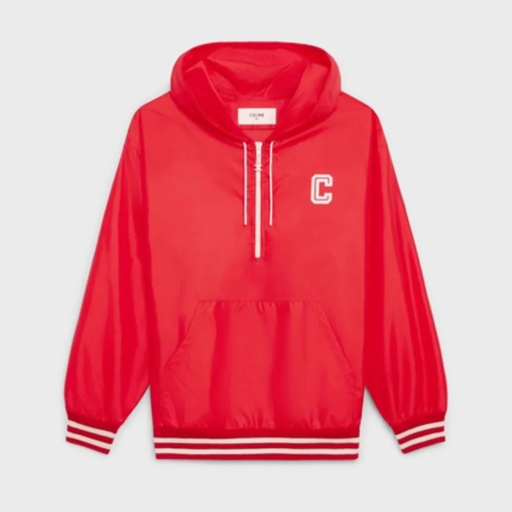 Celine Windbreaker in Lightweight Nylon for Women in Red