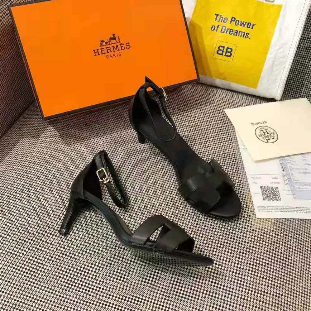 Hermes Premiere 70 High Heel Sandal in Calfskin with Thin Ankle Strap for Women