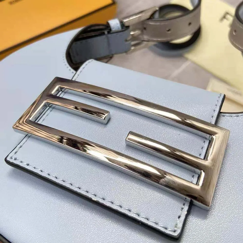 Fendi Cookie Light Blue Leather Mini Bag for Women Fendi Cookie Light Blue Leather Mini Bag for Women