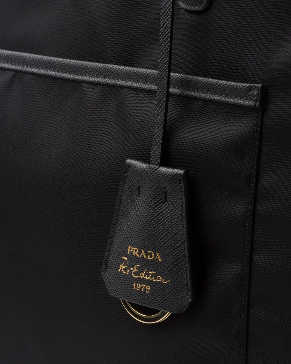 Prada Re- 1978 Large Re-Nylon And Saffiano Tote Bag Black 16.9 Inches/ 1BG527_R064_F0002_V_OOO Prada Re- 1978 Large Re-Nylon And Saffiano Tote Bag Black 16.9 Inches/ 1BG527_R064_F0002_V_OOO