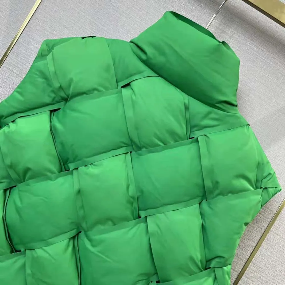 Bottega Veneta Intreccio Tech Nylon Vest for Women in Green