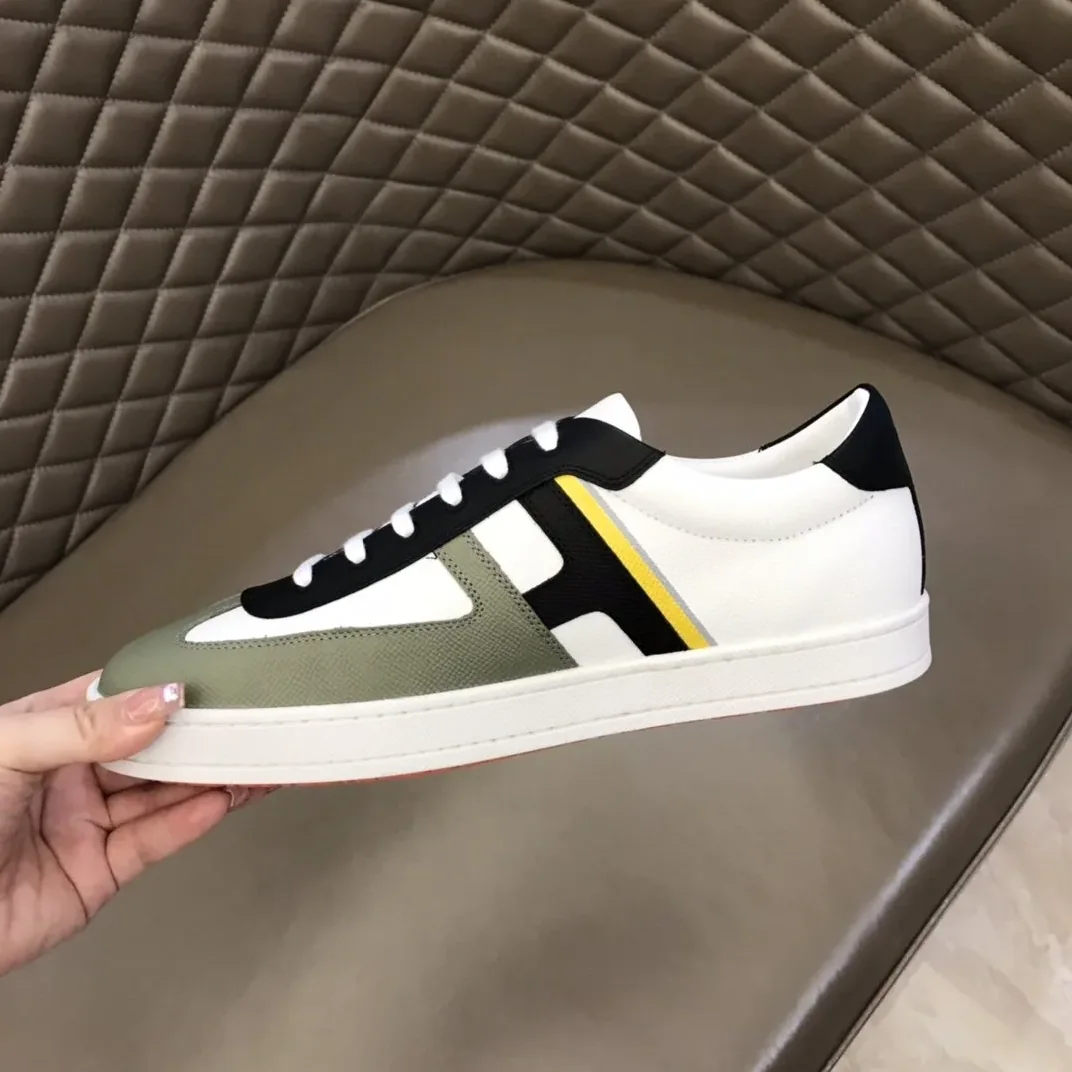 Hermes Boomerang Sneaker White in Green/Black