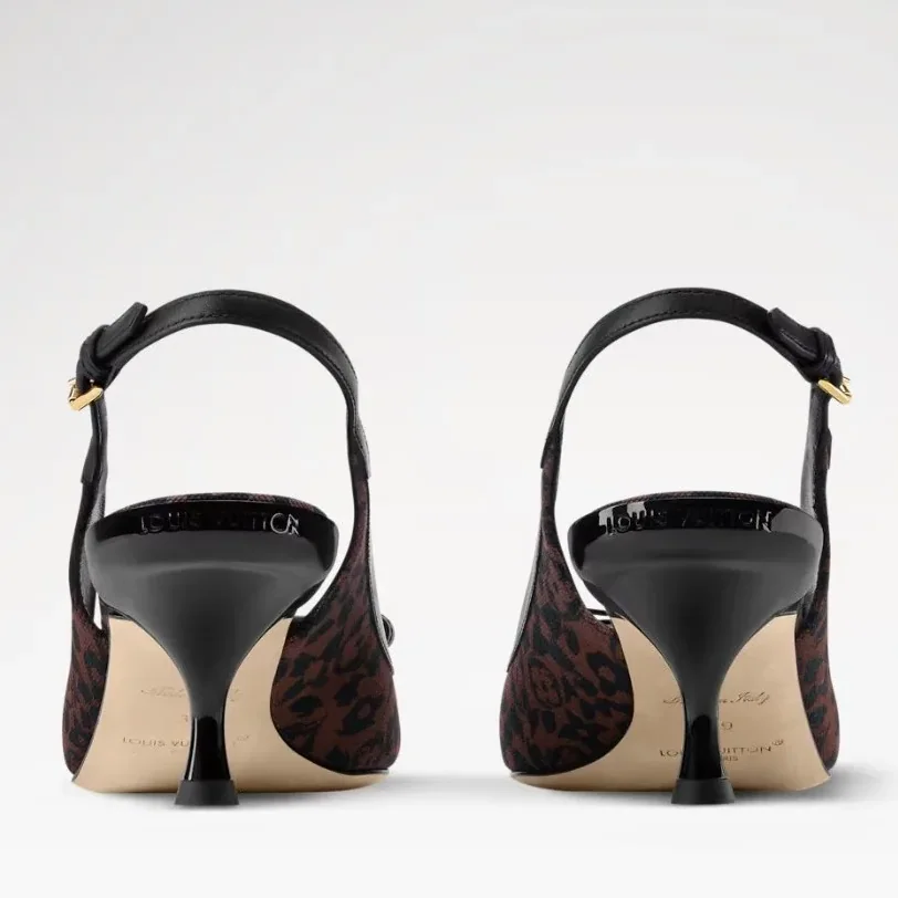 Louis Vuitton 6AM Slingback Pumps Brown 1AJL05 Louis Vuitton 6AM Slingback Pumps Brown 1AJL05