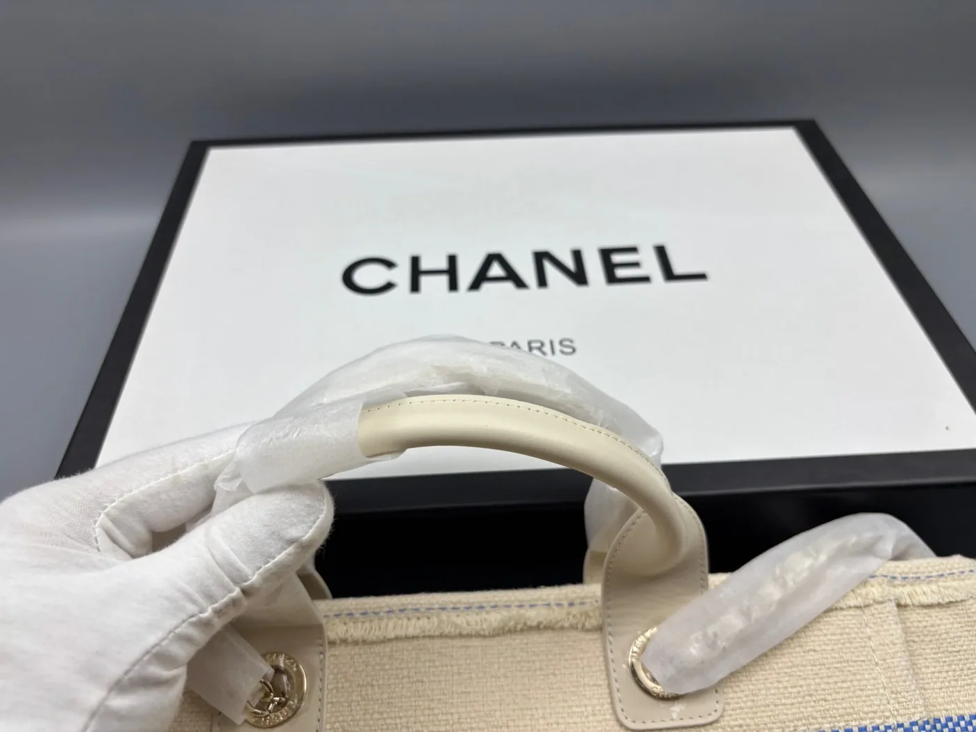 Chanel Deauville Large Tote Bag in Sand Gold Hardware