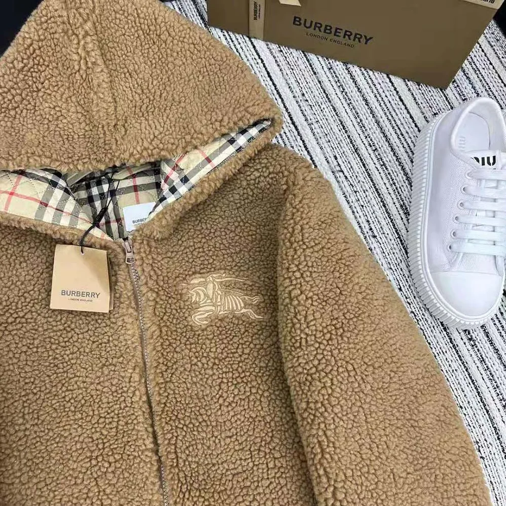 Burberry EKD Fleece Hooded Jacket for Men in Brown Burberry EKD Fleece Hooded Jacket for Men in Brown
