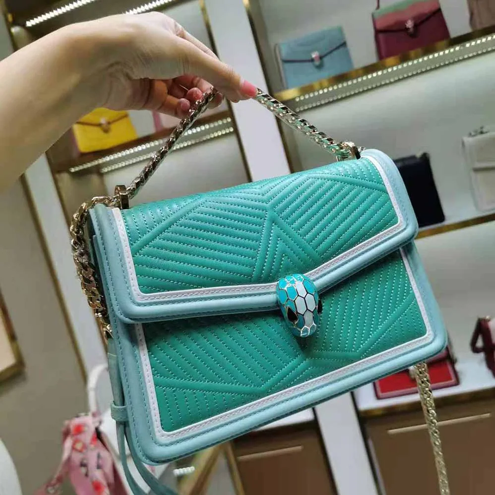 Bvlgari Serpenti Forever Shoulder Bag for Women in Aqua
