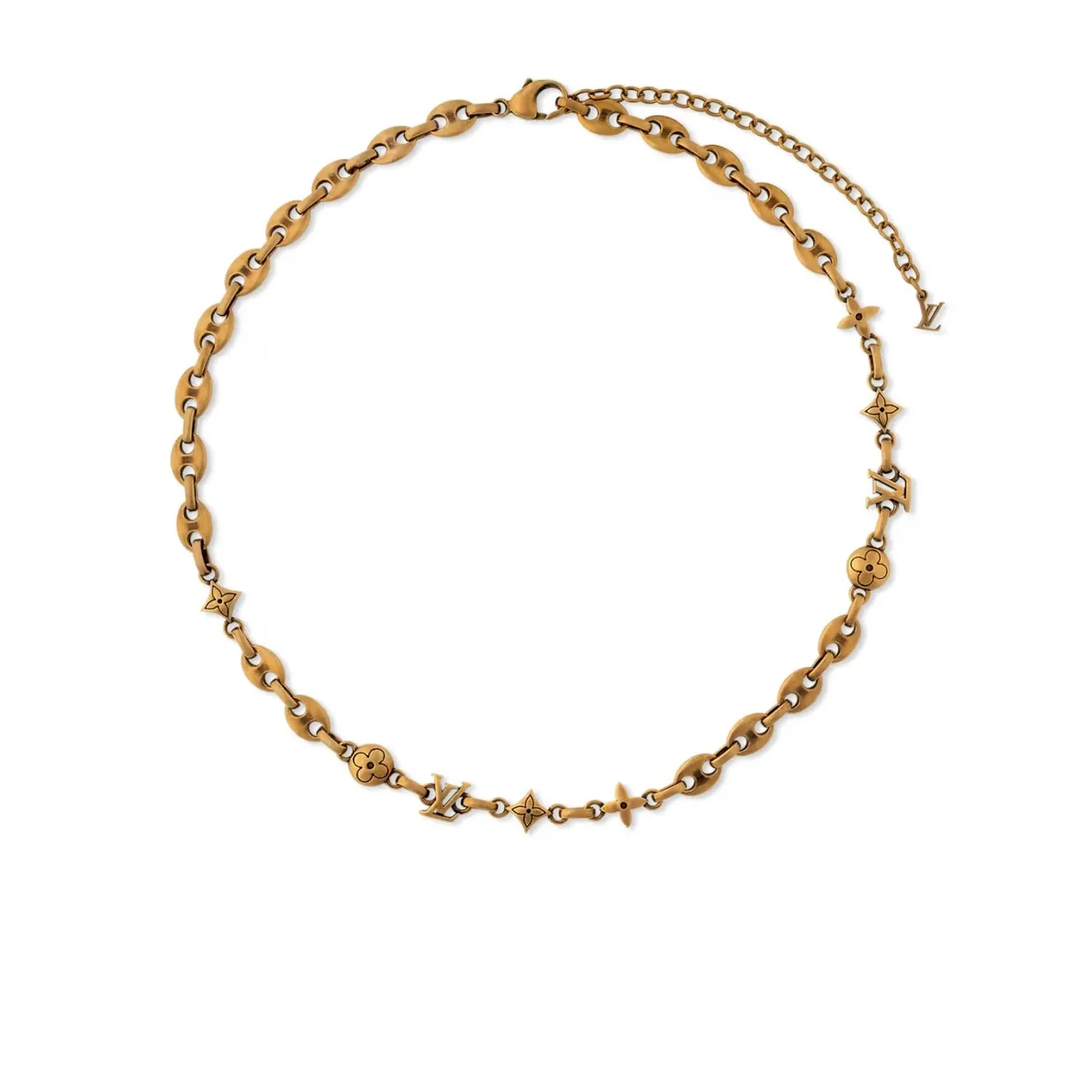 Louis Vuitton Sailor Necklace Gold in Toned