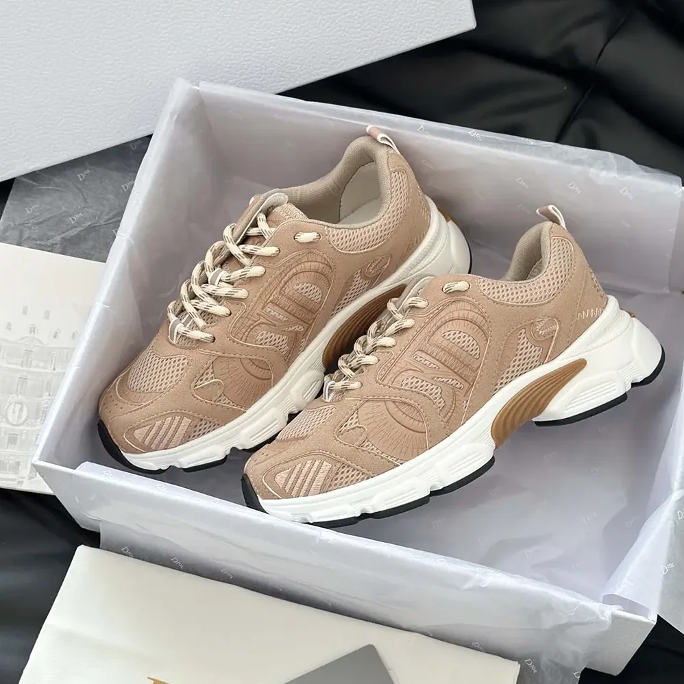Dior Chrono Sneaker Nude Mesh and Suede Calfskin for Unisex Dior Chrono Sneaker Nude Mesh and Suede Calfskin for Unisex