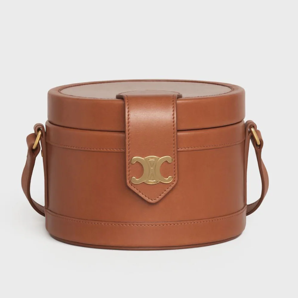 Celine Medium Tambour Bag in Smooth Calfskin for Women in Brown