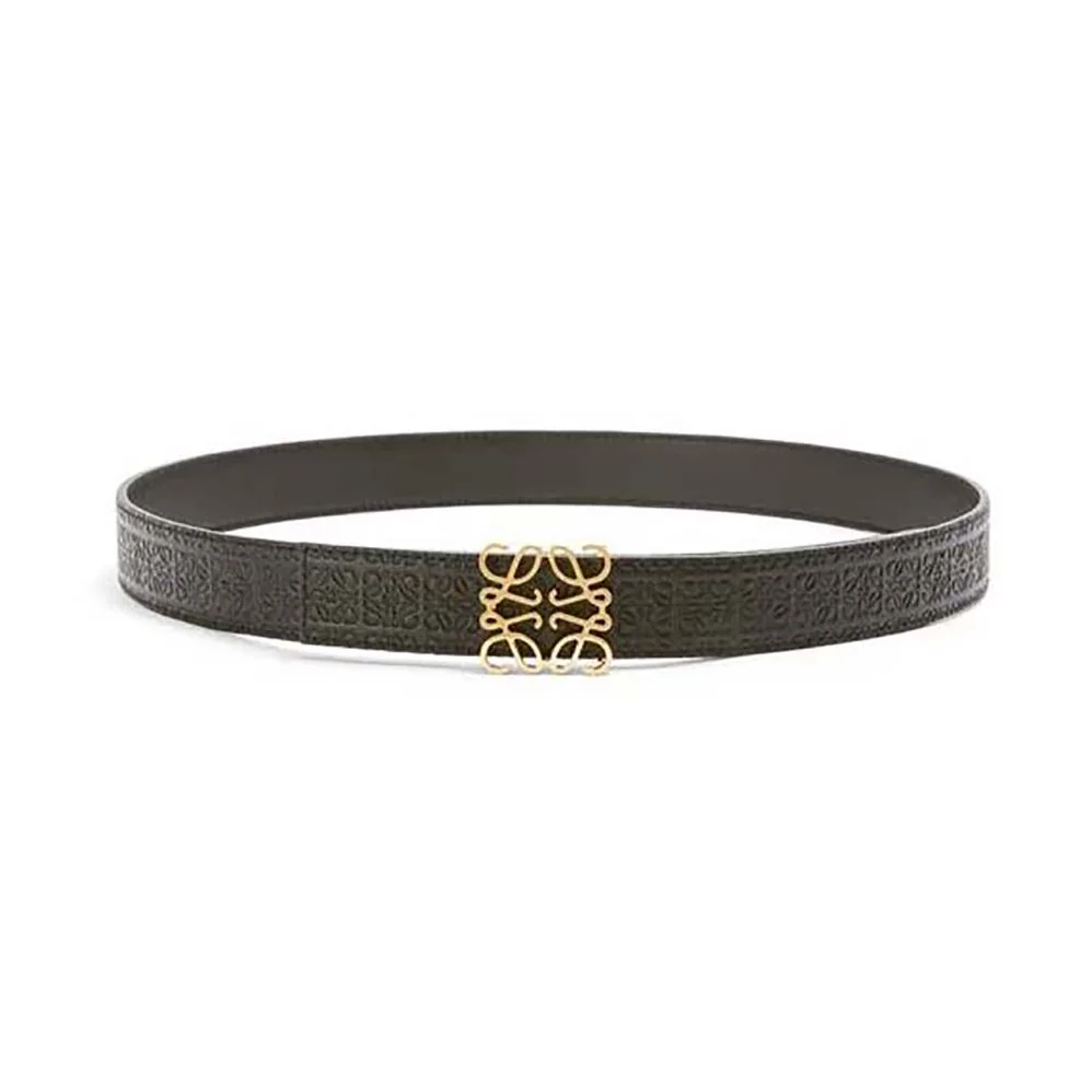 Loewe Reversible Repeat Belt in Silk Calfskin for Unisex in Black