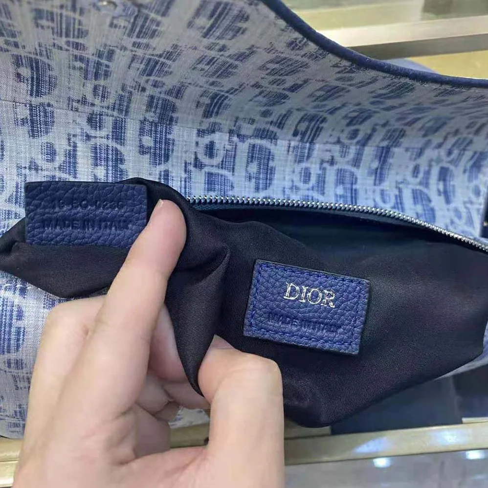 Dior Saddle bag Blue Dior Oblique Kasuri jacquard for Men Dior Saddle bag Blue Dior Oblique Kasuri jacquard for Men