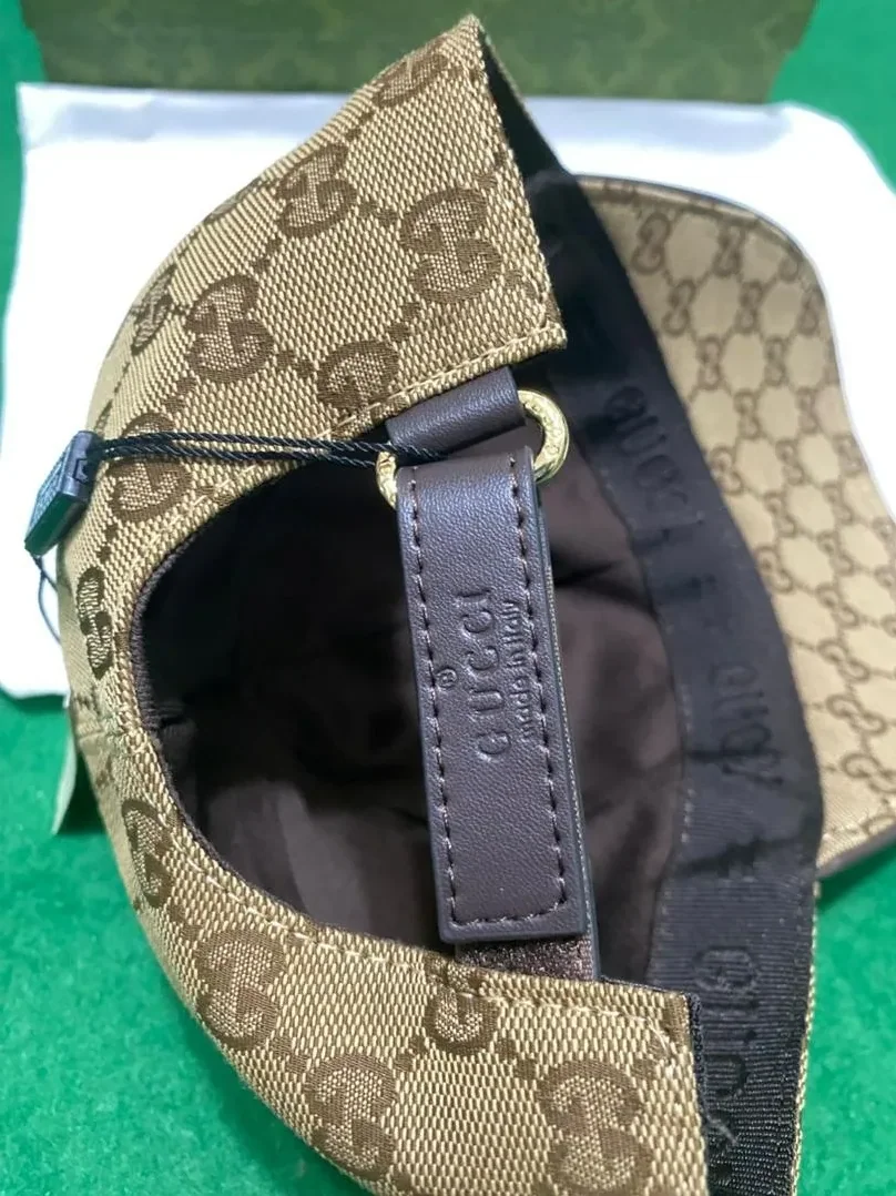 Gucci Original GG Canvas Baseball Hat With Web Beige GG Gucci Original GG Canvas Baseball Hat With Web Beige GG