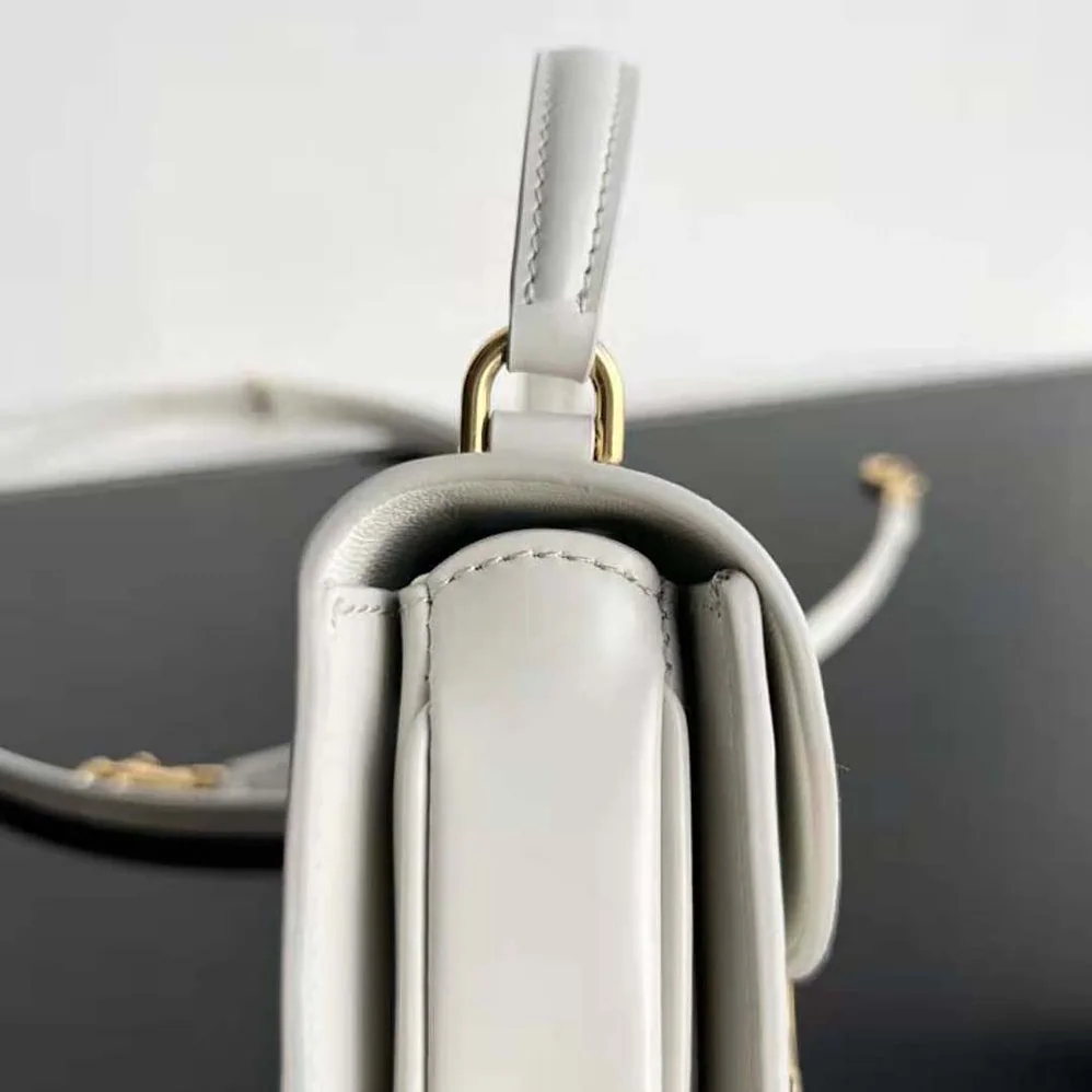 Celine Mini Besace Triomphe in Shiny Calfskin for Women in White Celine Mini Besace Triomphe in Shiny Calfskin for Women in White