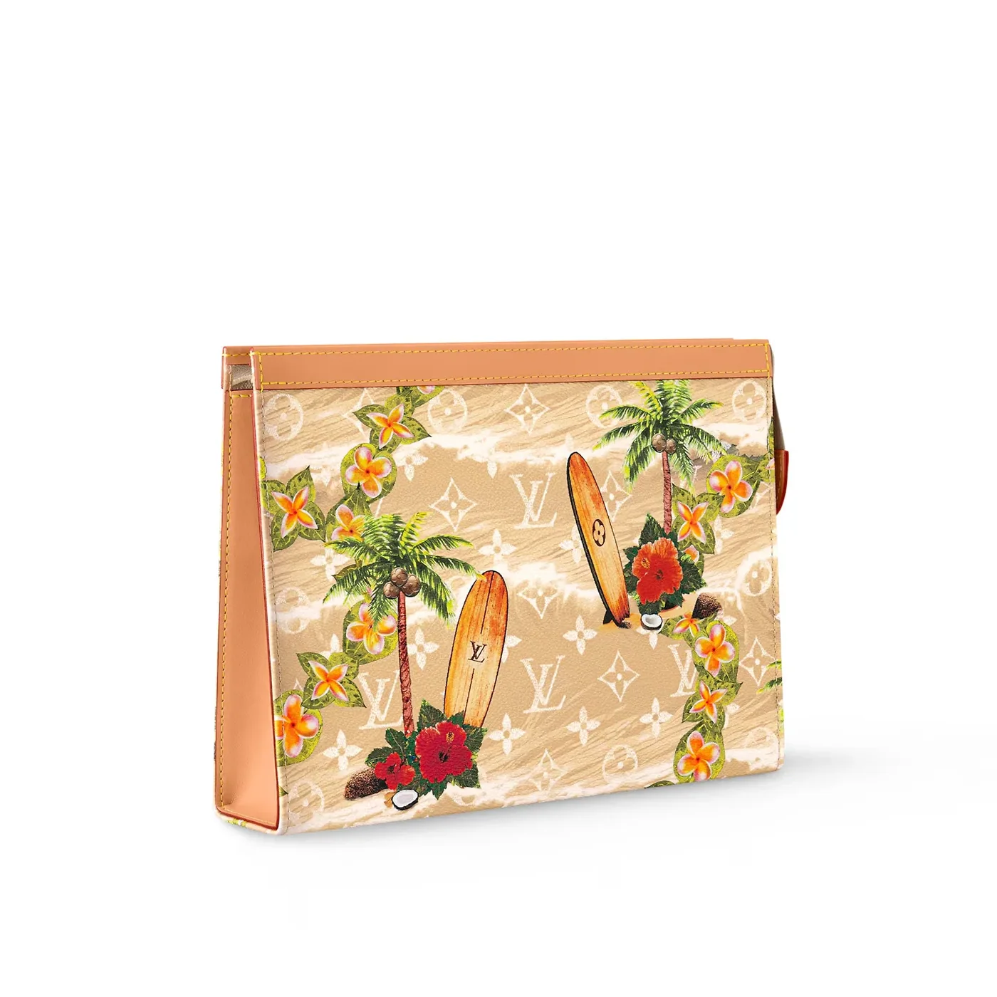 Louis Vuitton Pochette Voyage Pouch / Sand Monogram Surfin Canvas Gold Hardware Louis Vuitton Pochette Voyage Pouch / Sand Monogram Surfin Canvas Gold Hardware