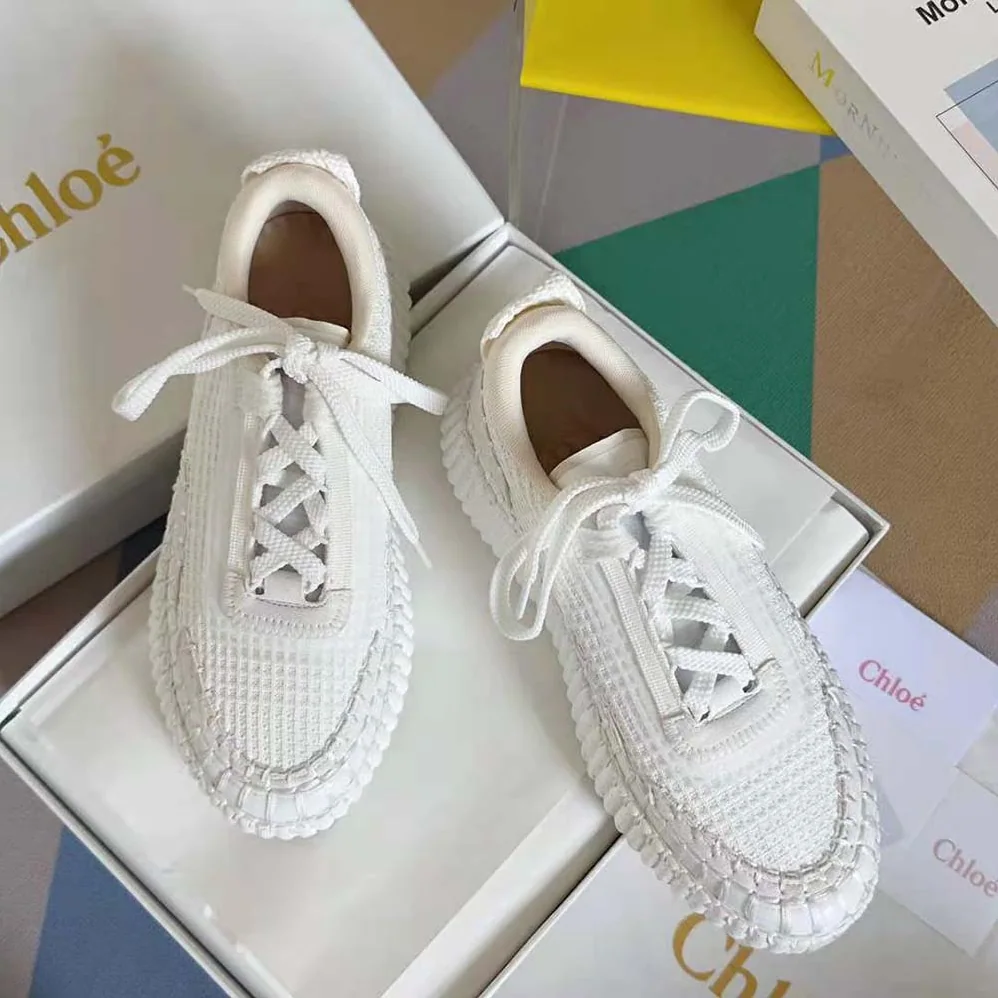 Chloe Nama Sneaker for Unisex in White Chloe Nama Sneaker for Unisex in White