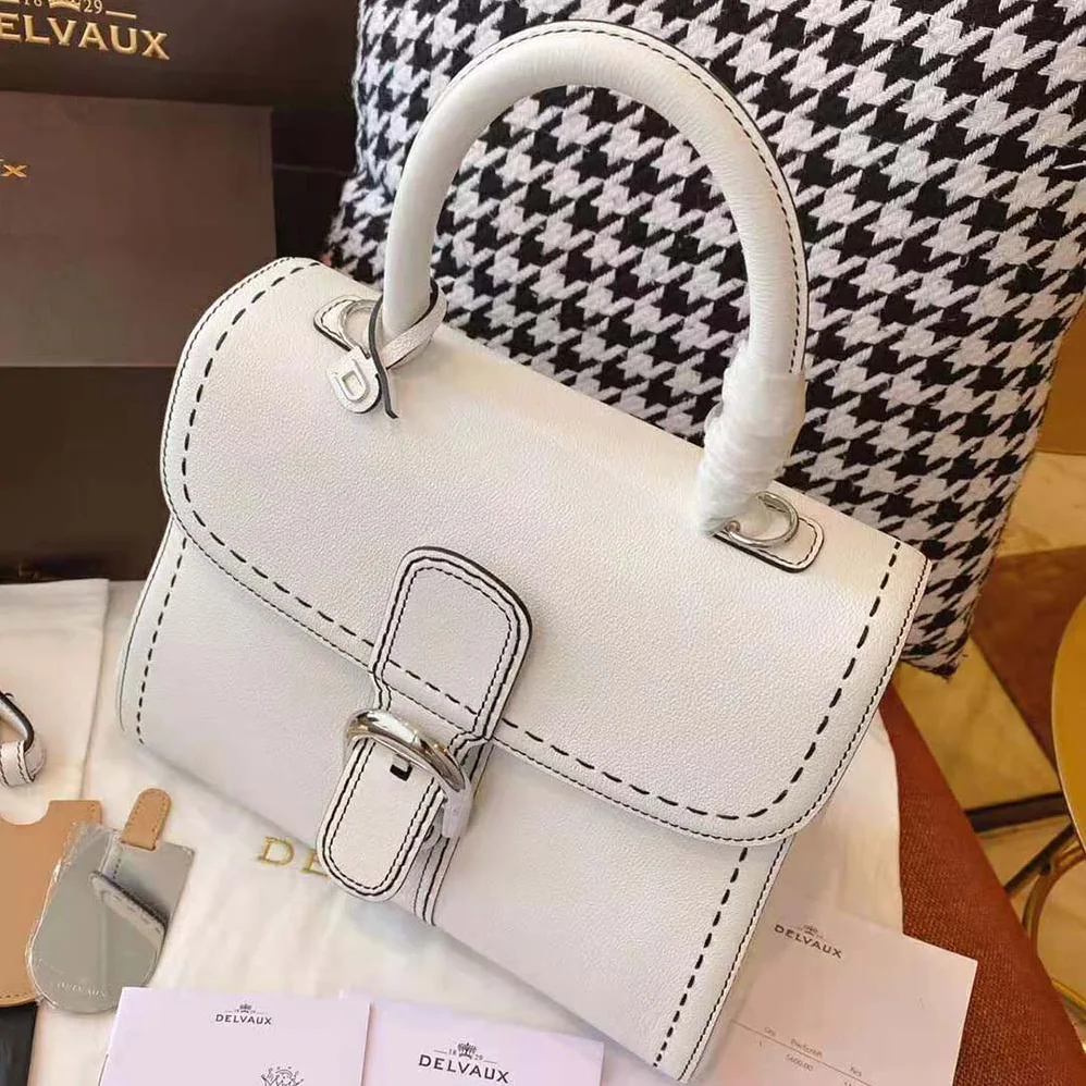 Delvaux Brillant MM Surpique in Rodeo Calf for Women in White Delvaux Brillant MM Surpique in Rodeo Calf for Women in White