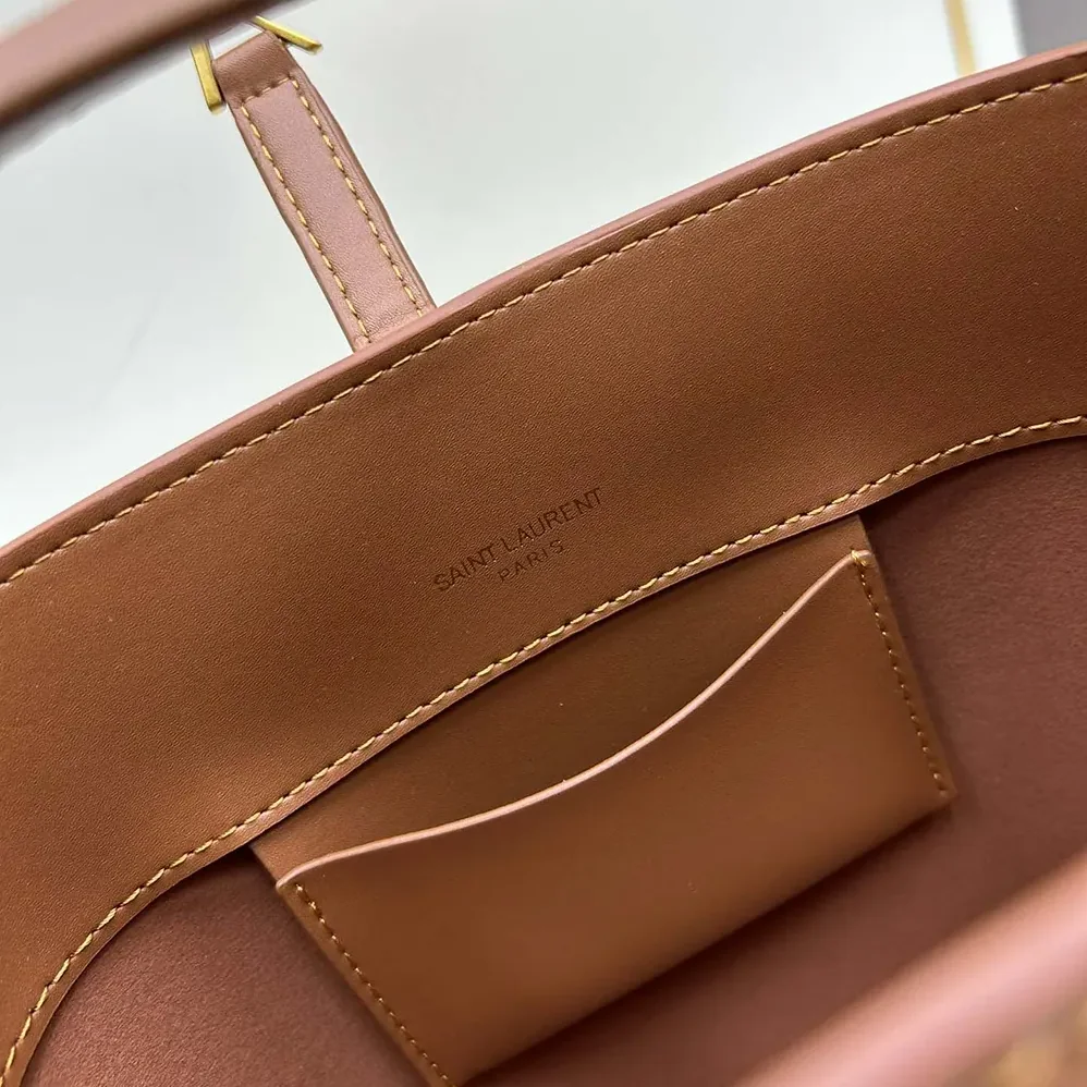 Saint Laurent YSL Le 37 Small in Shiny Leather for Women in Tan