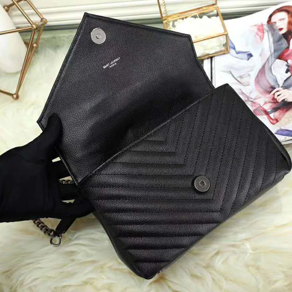 Saint Laurent YSL Classic Large College Bag Matelasse Leather in Black